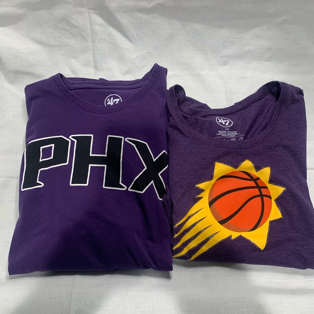 2 Phoenix Suns Large women’s purple shirts